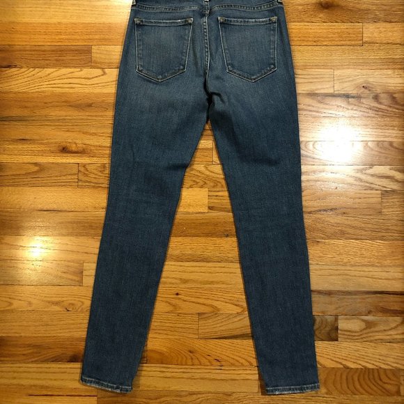 Womens Frame Denim Le Skinny de Jeanne Crop Burton Low Rise Blue Skinny Jeans 26 - Picture 7 of 11